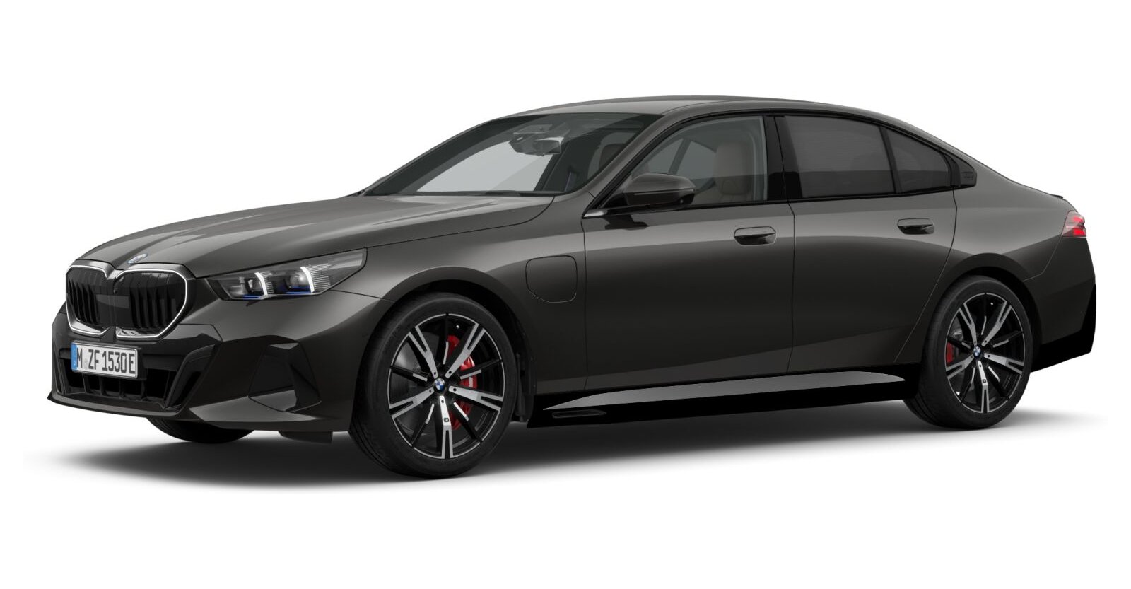 BMW 550e xDrive Limousine in Grau von vorne