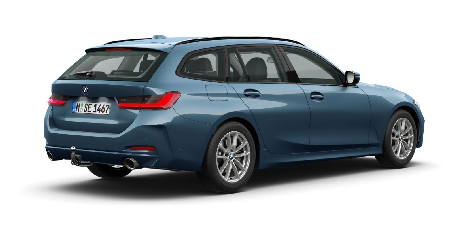 BMW BMW 3er in Blau von hinten