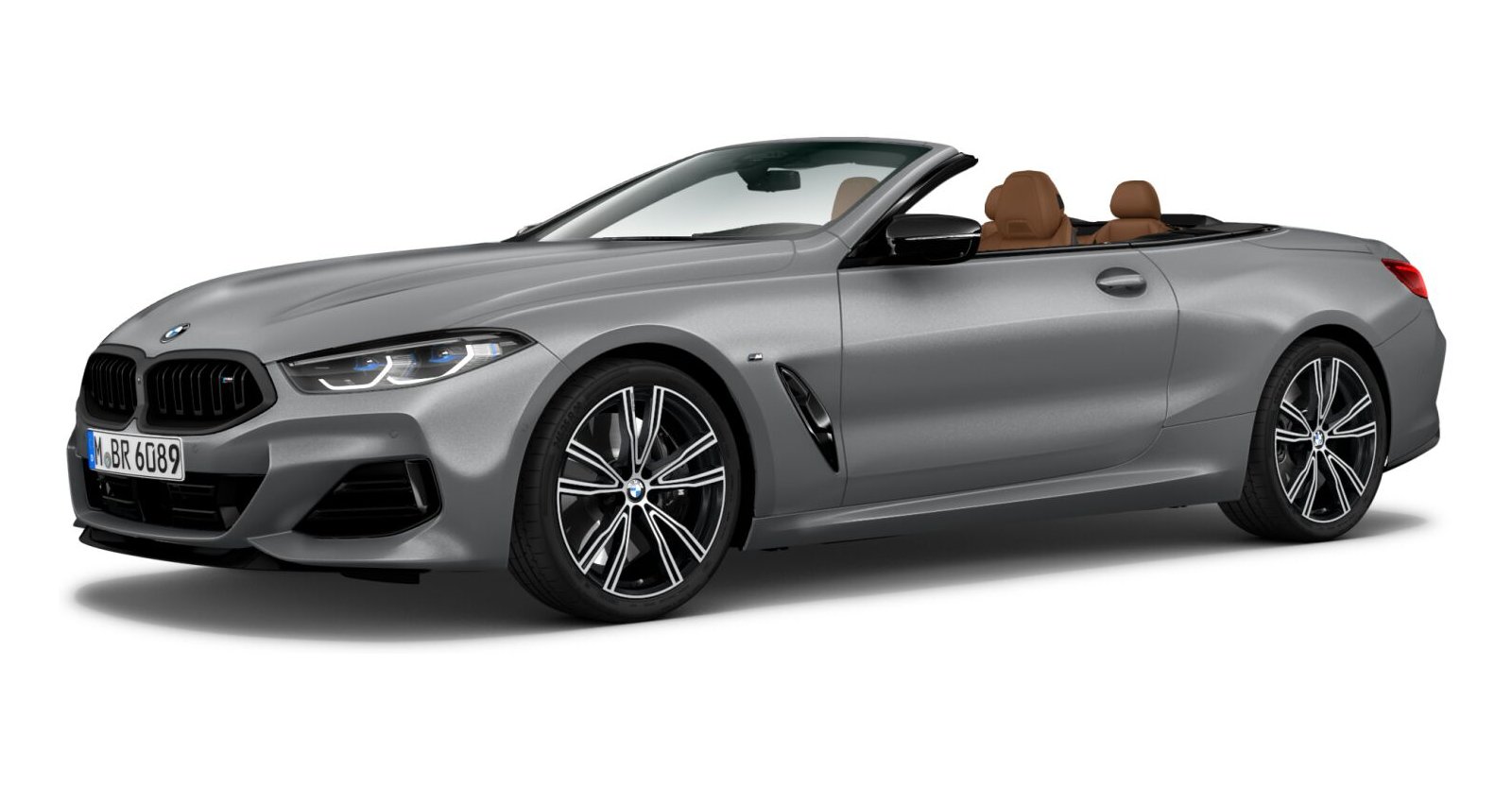 BMW M850i xDrive Cabrio in Grau von vorne BMW M850i xDrive Cabrio in Grau von vorne