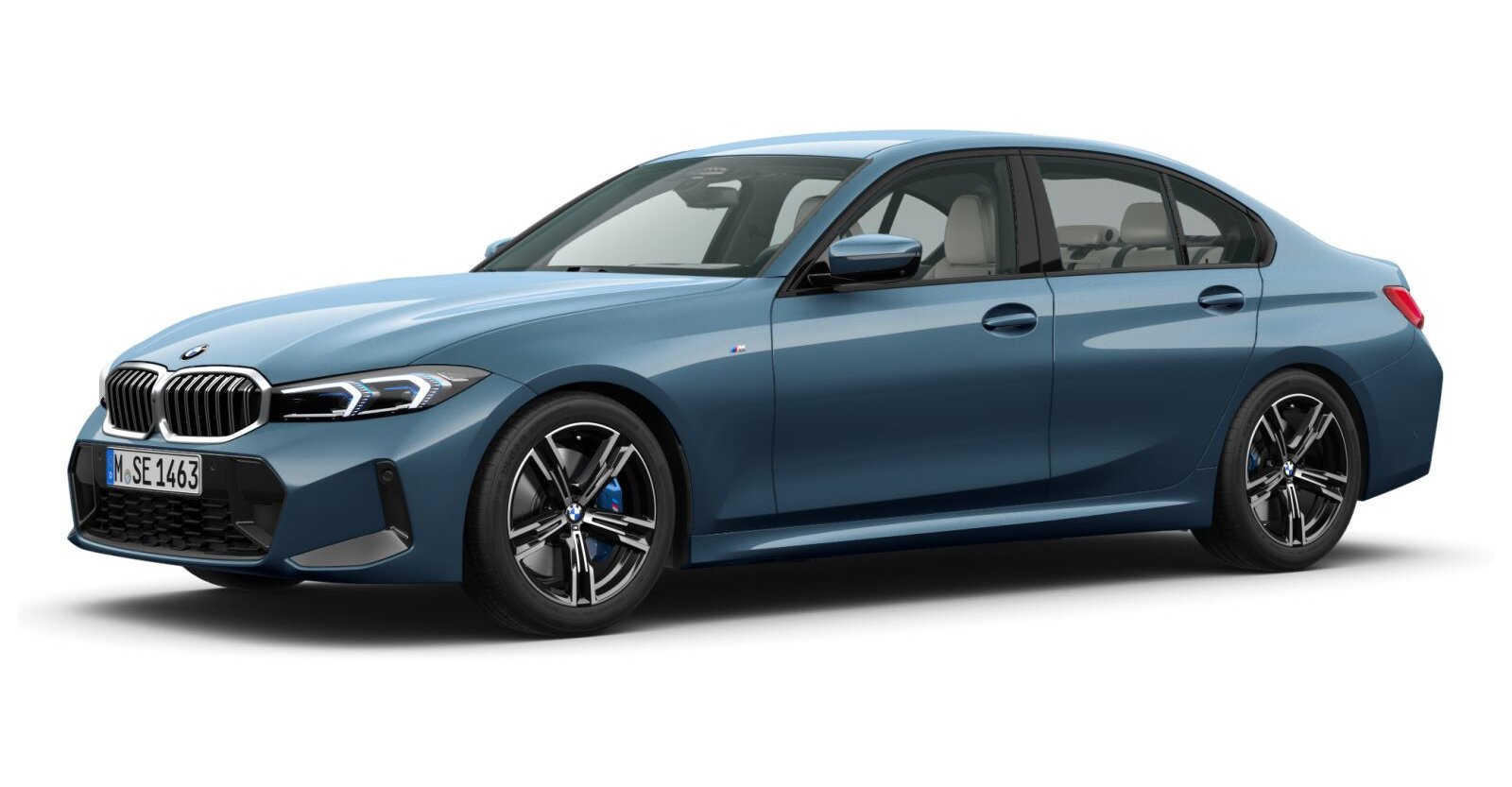 BMW 320i Limousine in Blau von vorne BMW 320i Limousine in Blau von vorne