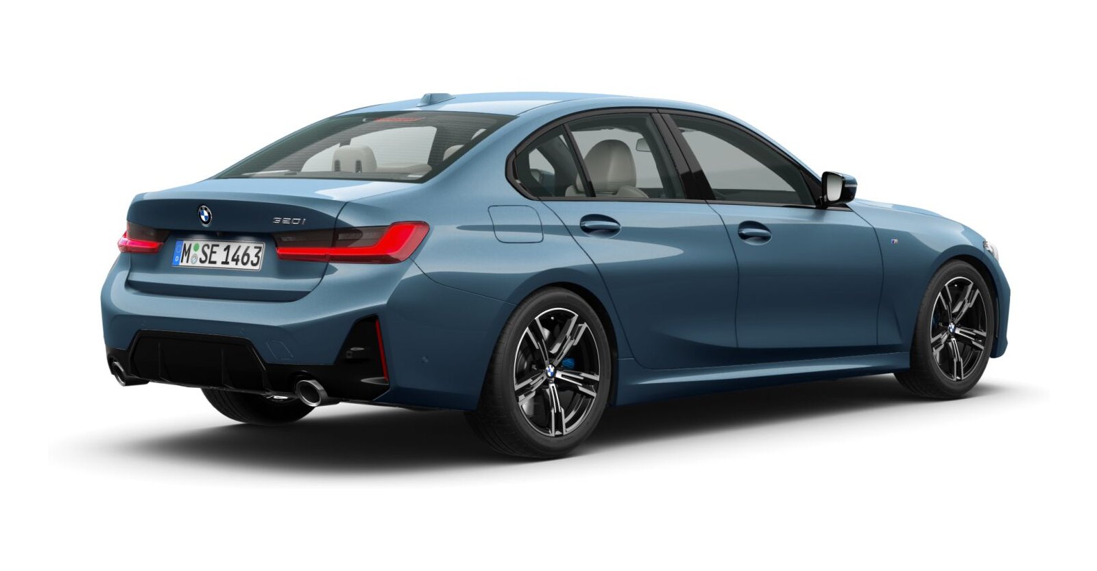 BMW BMW 3er in Blau von hinten BMW BMW 3er in Blau von hinten