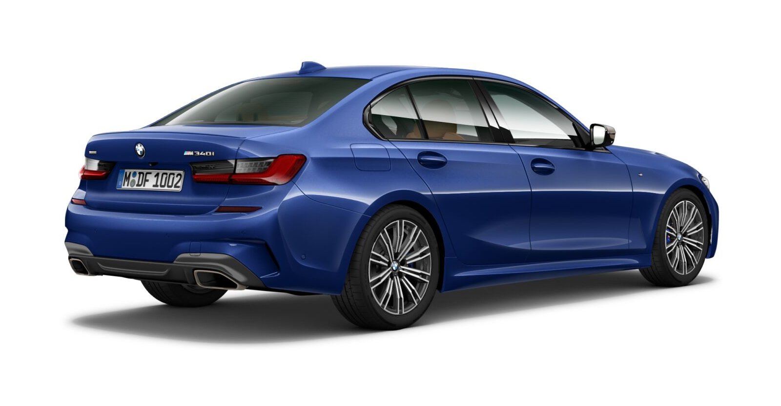 BMW BMW 3er in Blau von hinten