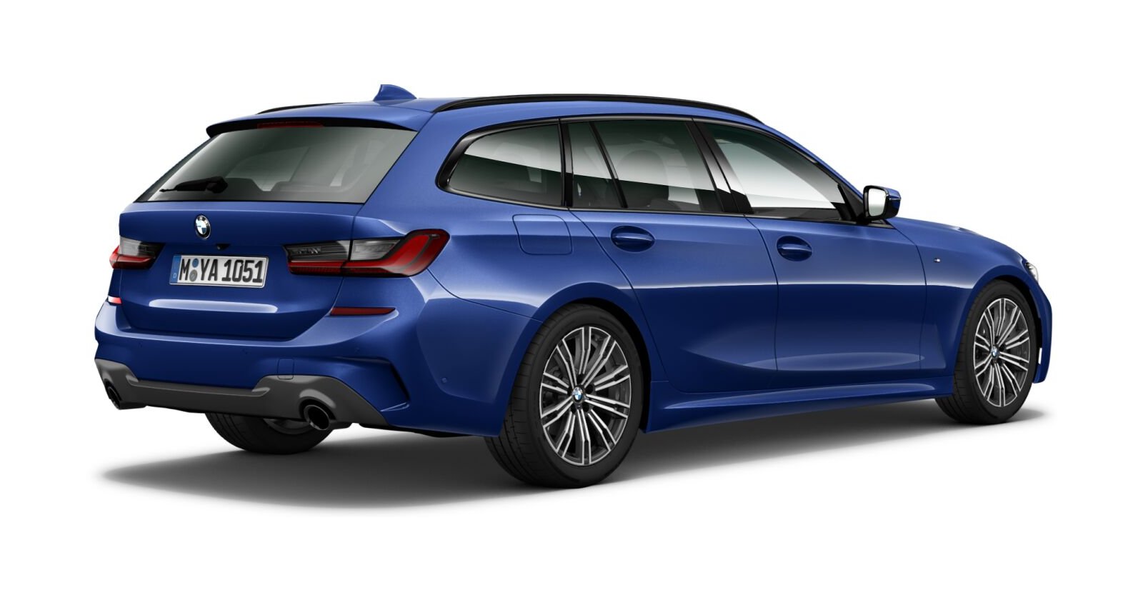 BMW BMW 3er in Blau von hinten BMW BMW 3er in Blau von hinten