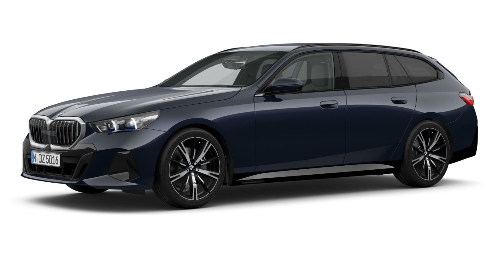 BMW 540d xDrive Touring in Schwarz von vorne