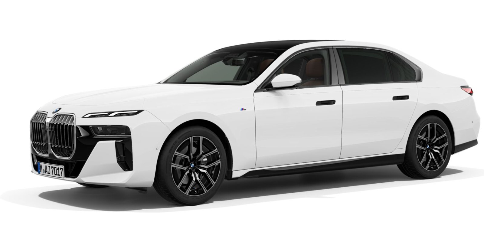 BMW 740d xDrive Limousine in Weiß von vorne