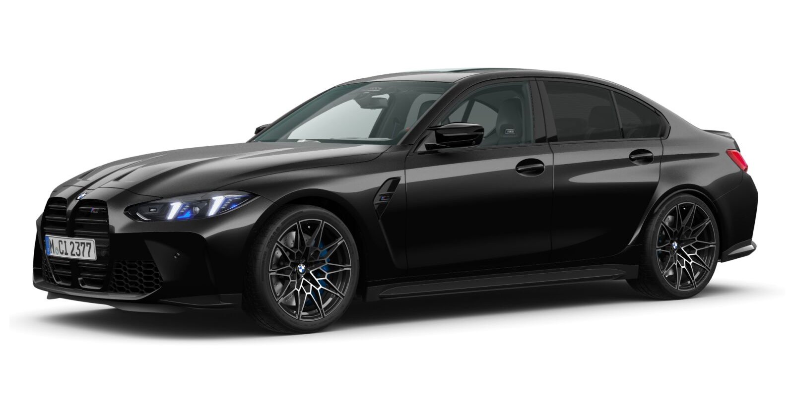 BMW M3 Competition Limousine in Schwarz von vorne BMW M3 Competition Limousine in Schwarz von vorne