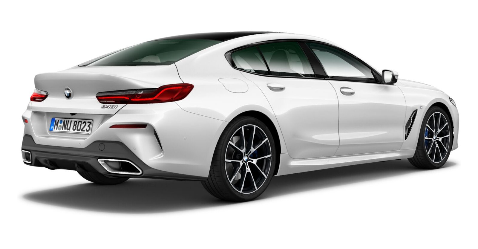 BMW BMW 8er in Weiß von hinten BMW BMW 8er in Weiß von hinten