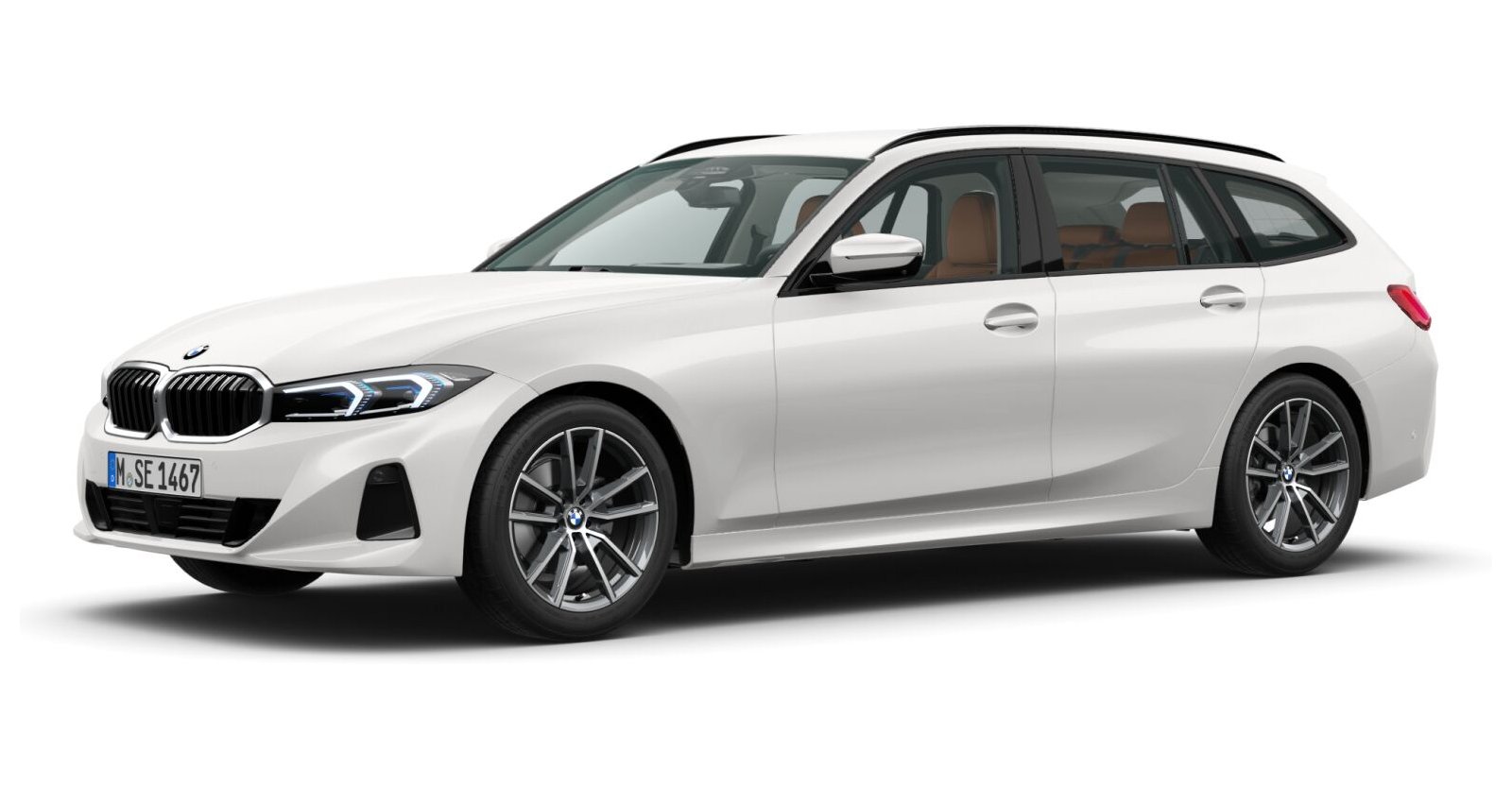 BMW 320i Touring in Weiß von vorne