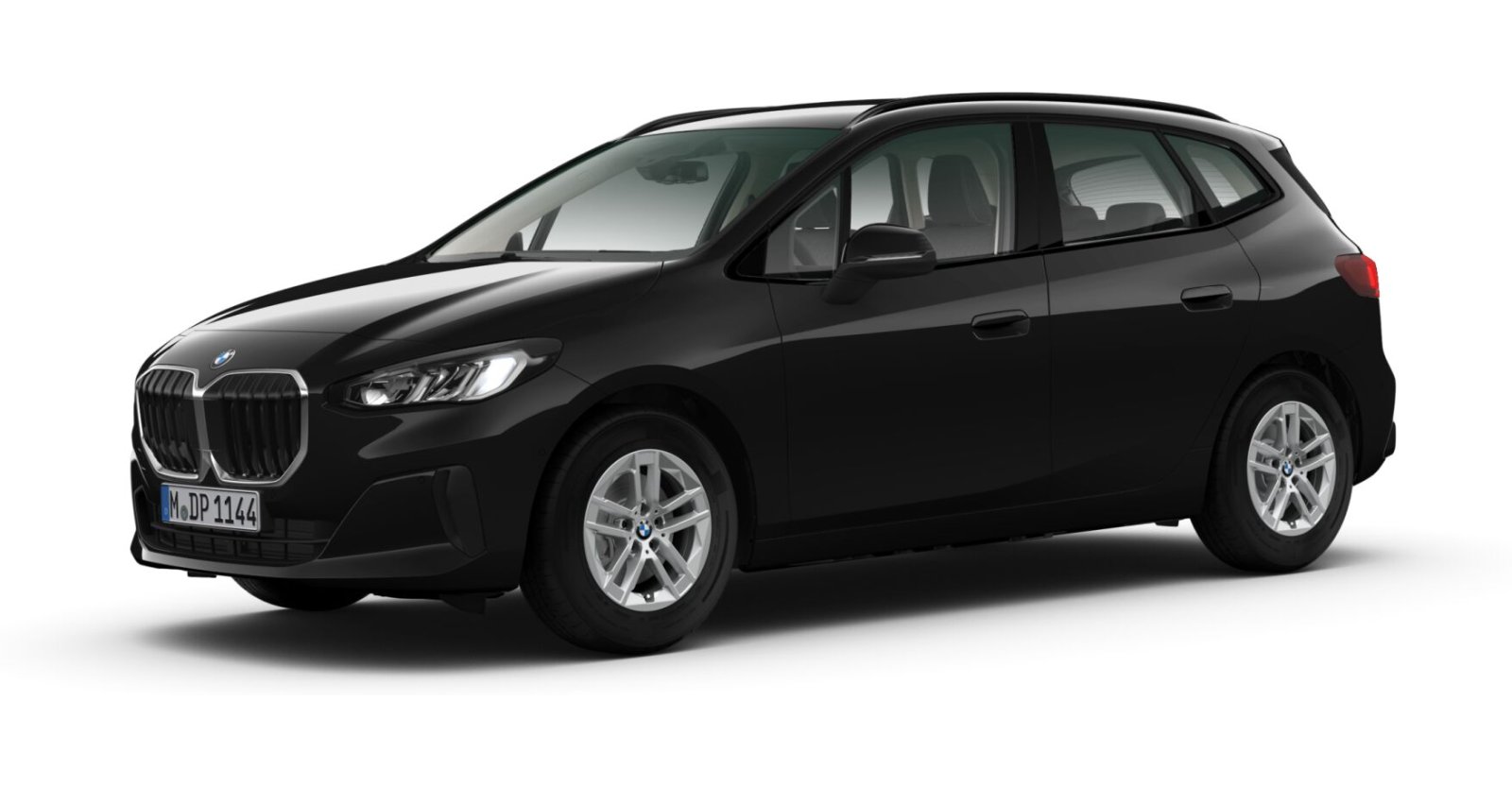 BMW 216i Active Tourer in Schwarz von vorne BMW 216i Active Tourer in Schwarz von vorne