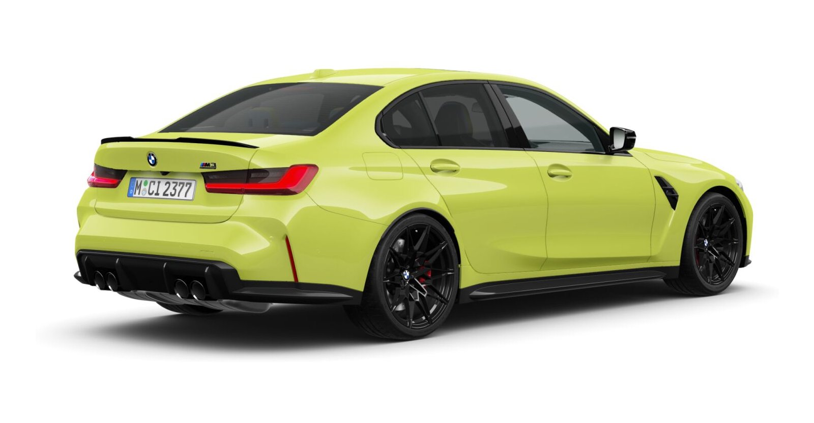 BMW BMW M in Gelb von hinten BMW BMW M in Gelb von hinten