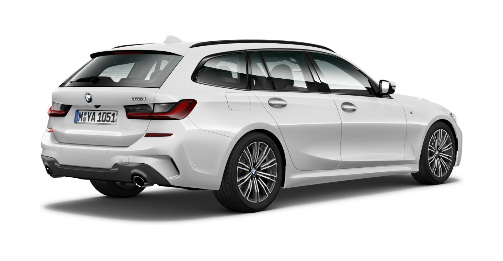 BMW BMW 3er in Weiß von hinten BMW BMW 3er in Weiß von hinten