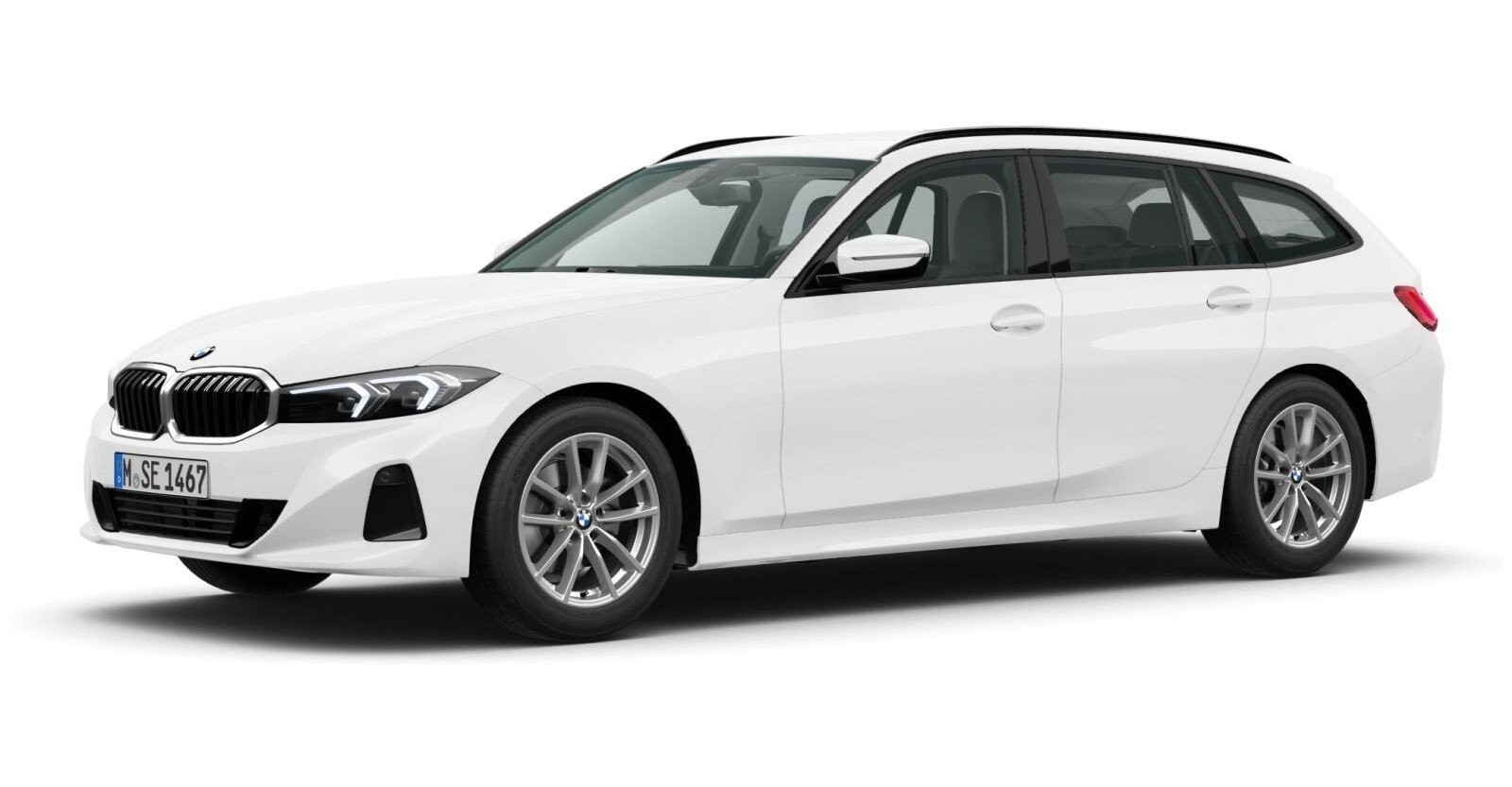 BMW 318i Touring in Weiß von vorne