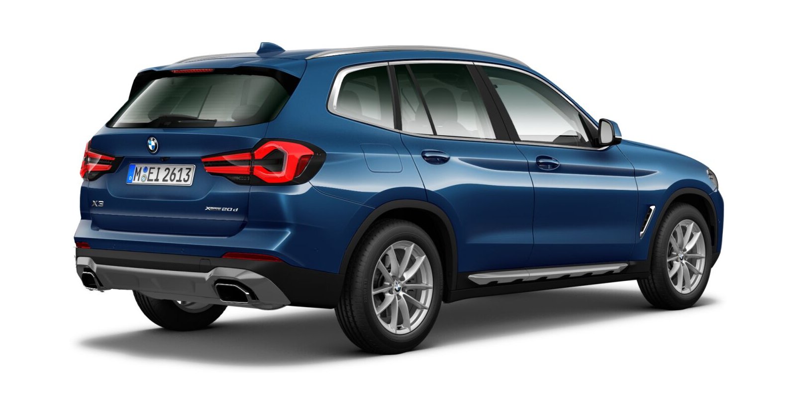 BMW BMW X in Blau von hinten BMW BMW X in Blau von hinten