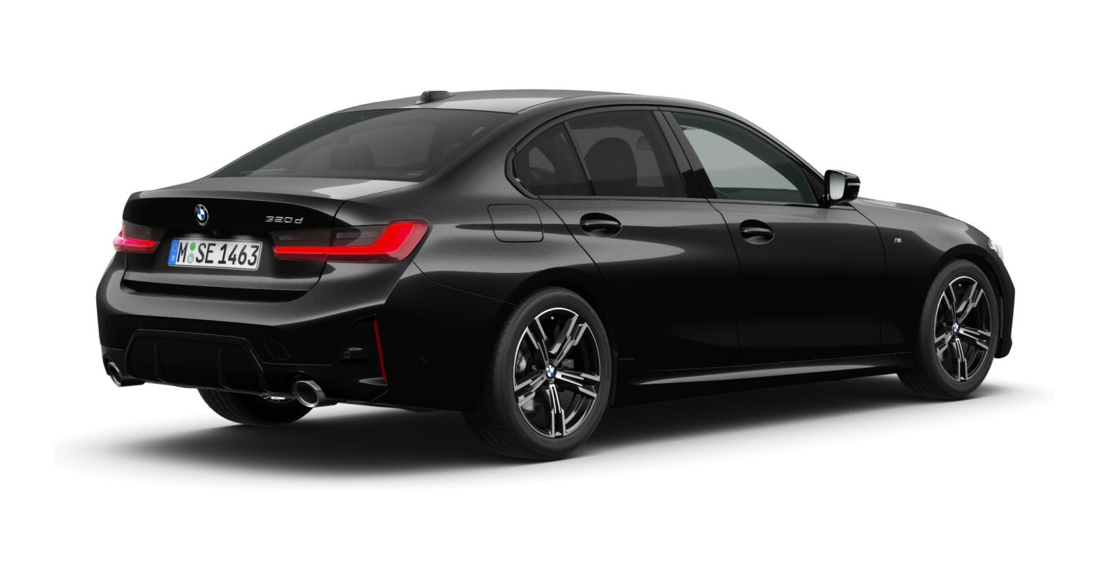 BMW BMW 3er in Schwarz von hinten
