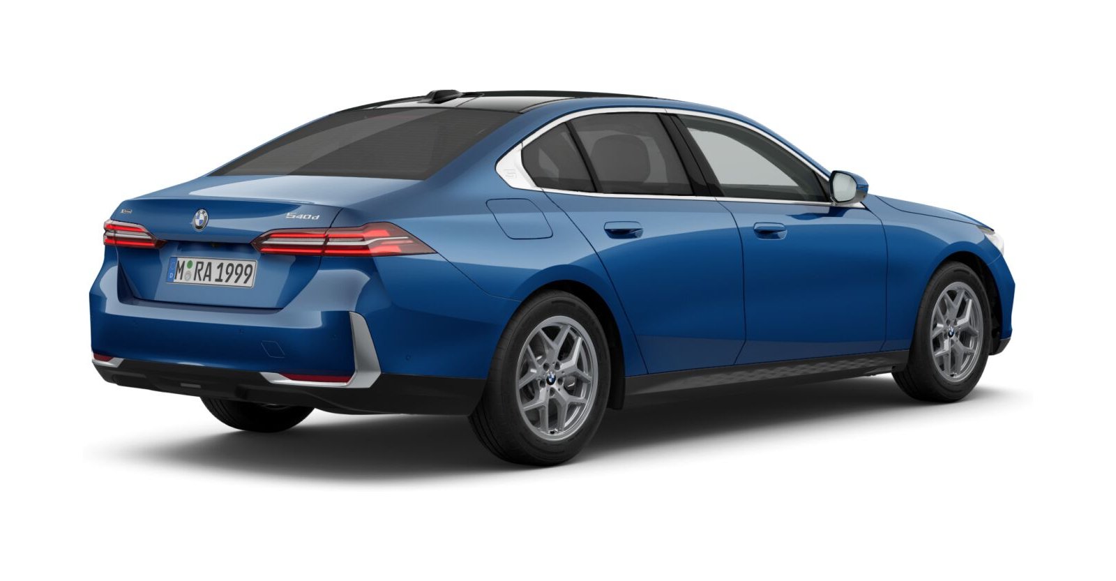 BMW BMW 5er in Blau von hinten