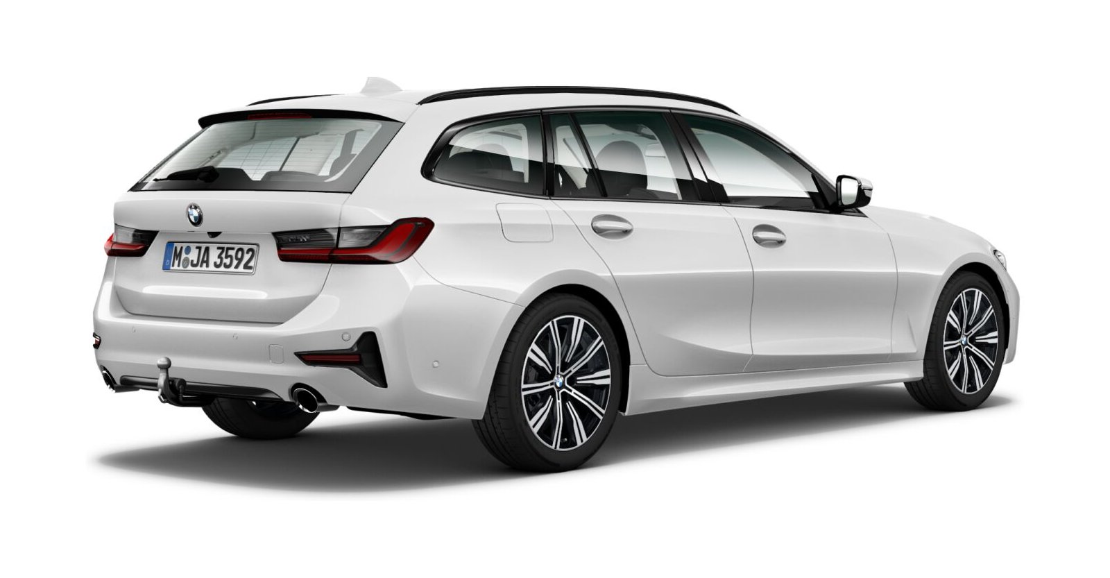 BMW BMW 3er in Weiß von hinten BMW BMW 3er in Weiß von hinten