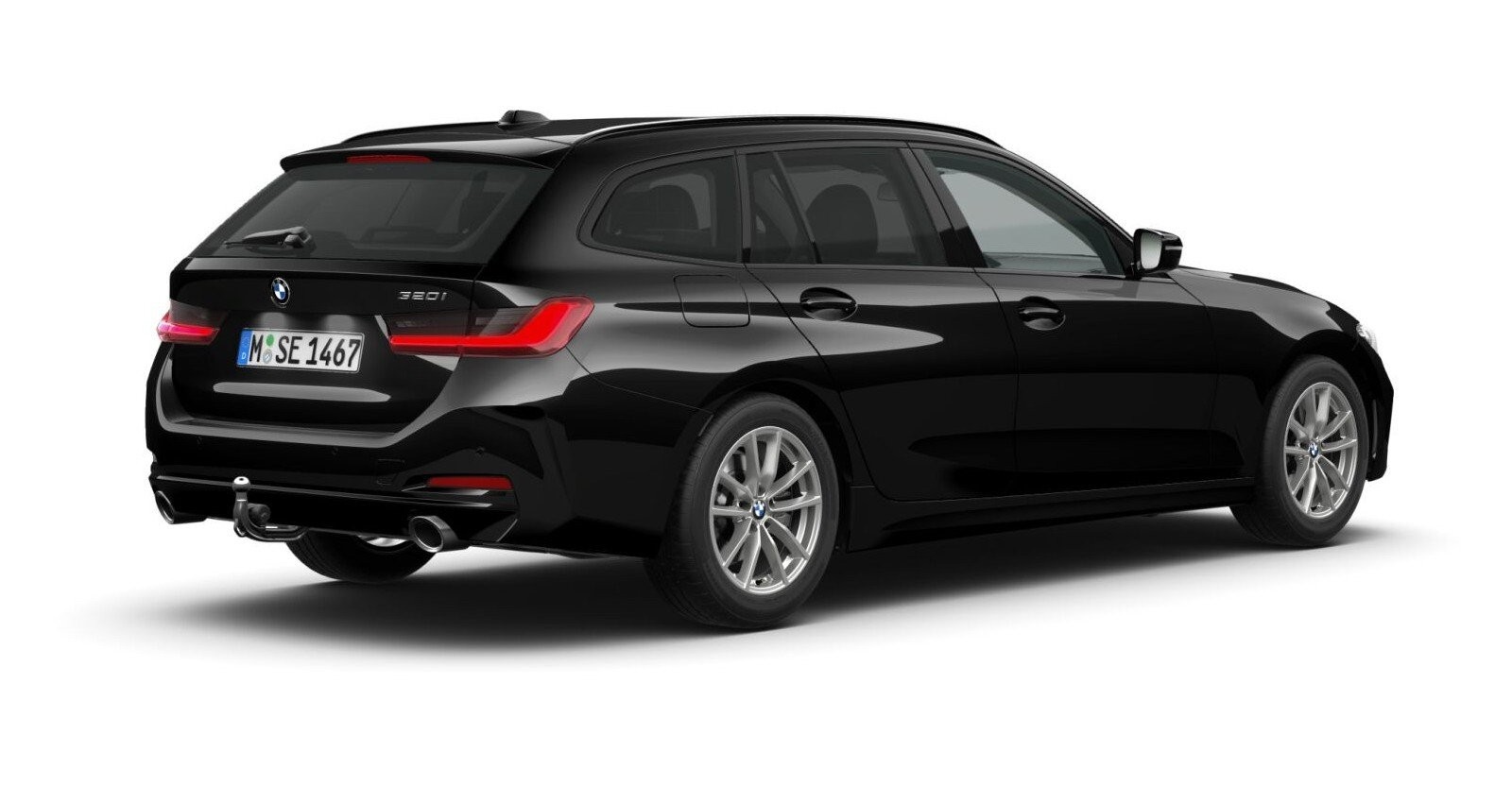 BMW BMW 3er in Schwarz von hinten BMW BMW 3er in Schwarz von hinten