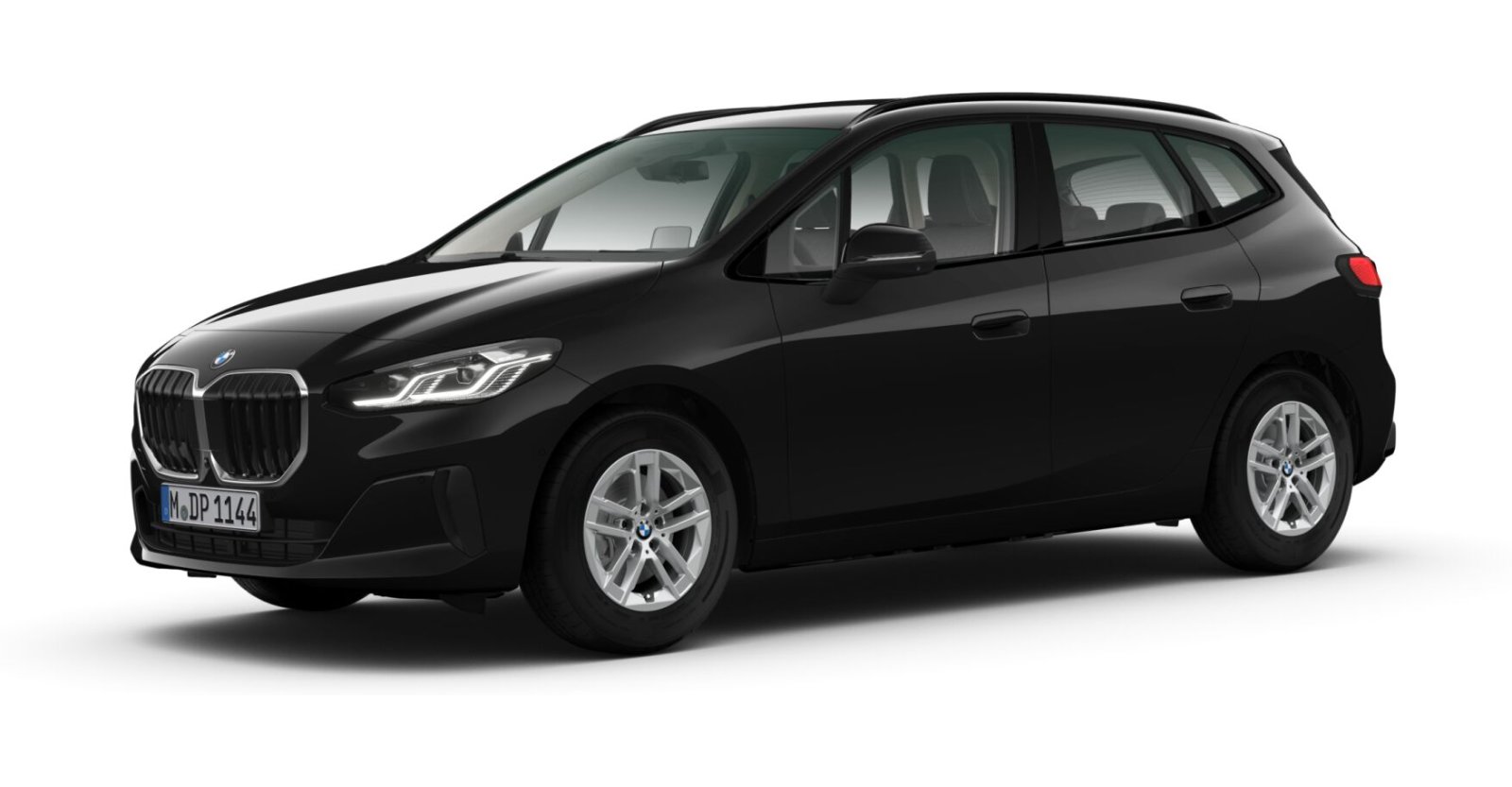 BMW 218d Active Tourer in Schwarz von vorne BMW 218d Active Tourer in Schwarz von vorne