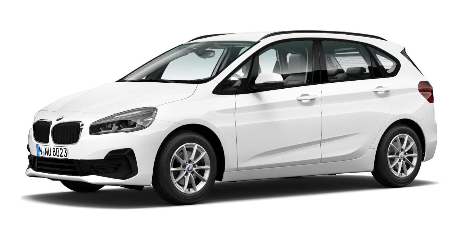 BMW 216d Active Tourer in Weiß von vorne
