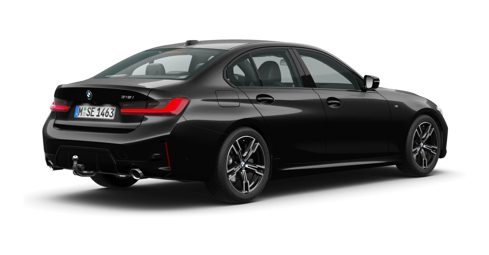 BMW BMW 3er in Schwarz von hinten