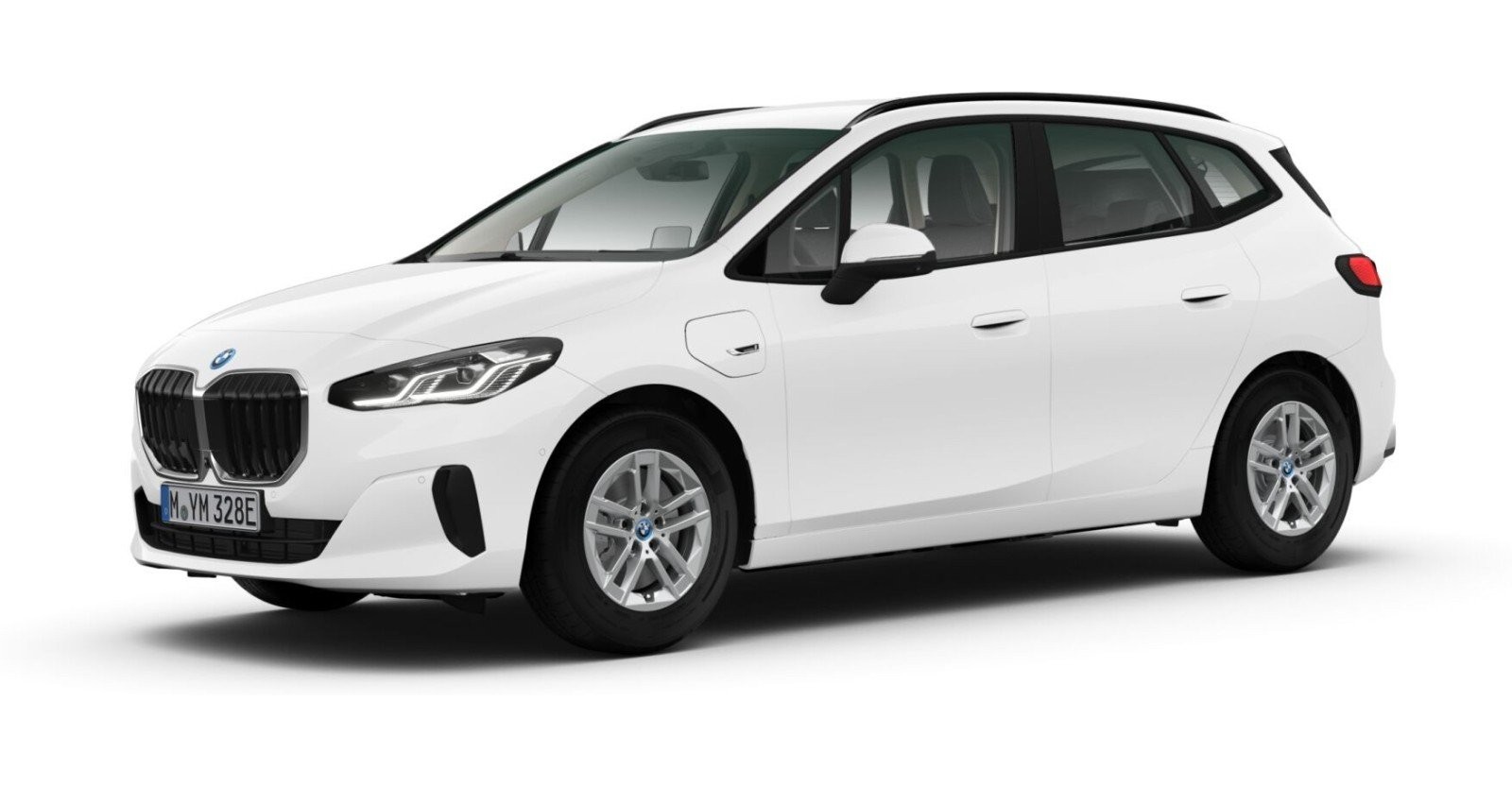 BMW 225e xDrive Active Tourer in Weiß von vorne