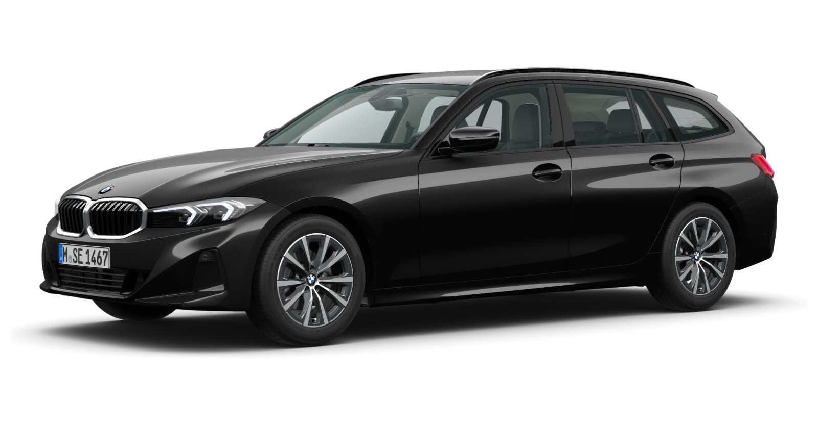 BMW BMW 3er in Schwarz von vorne