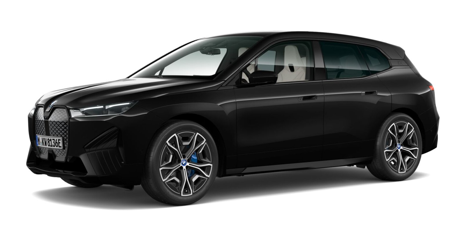 BMW iX xDrive40 in Schwarz von vorne BMW iX xDrive40 in Schwarz von vorne