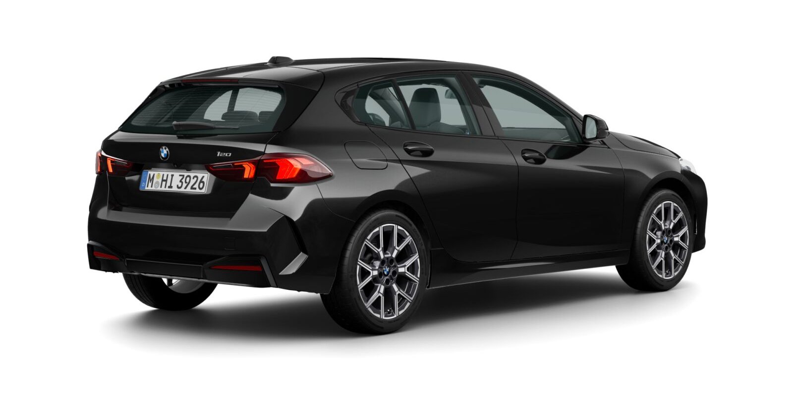 BMW BMW 1er in Schwarz von hinten