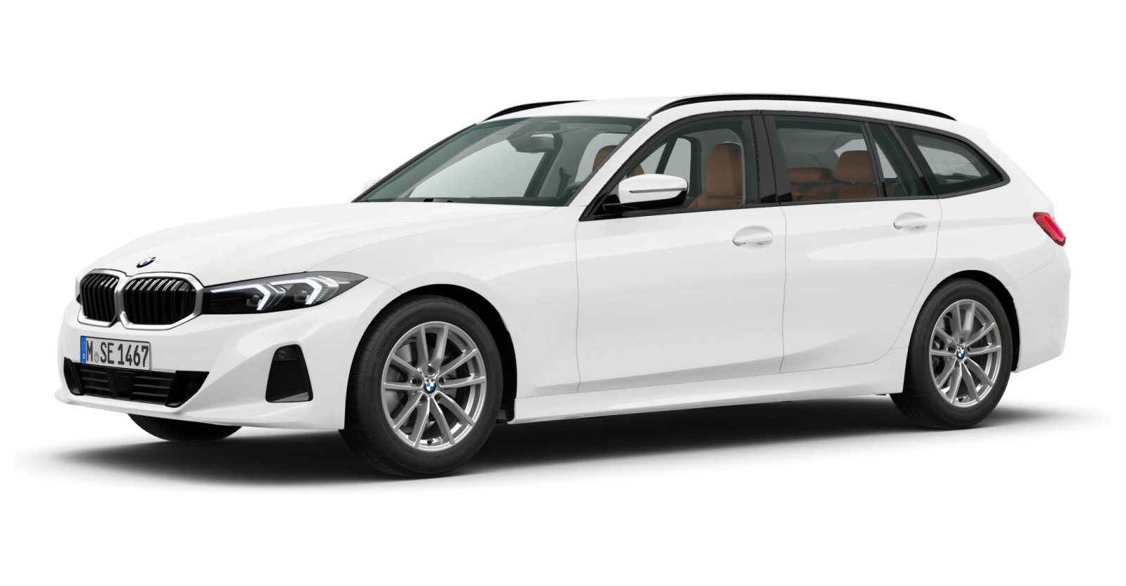 BMW 318i Touring in Weiß von vorne