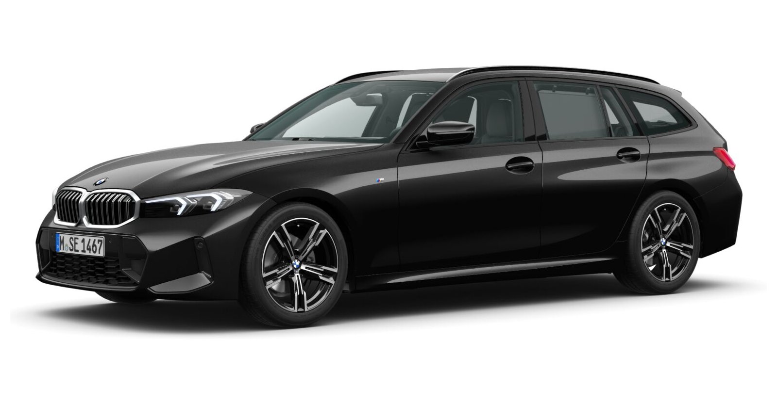 BMW BMW 3er in Schwarz von vorne BMW BMW 3er in Schwarz von vorne