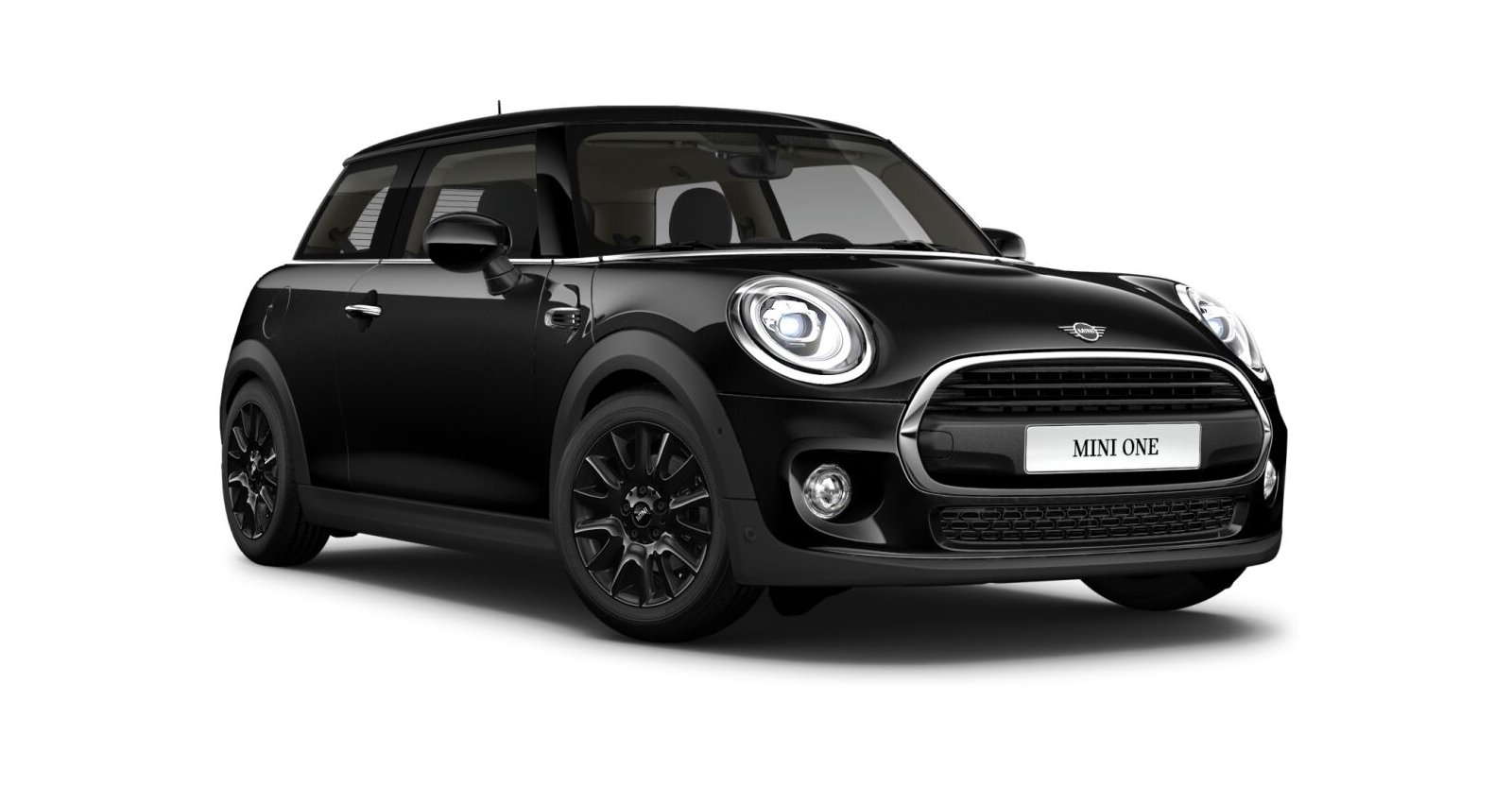 MINI One 3-Türer in Schwarz von vorne MINI One 3-Türer in Schwarz von vorne