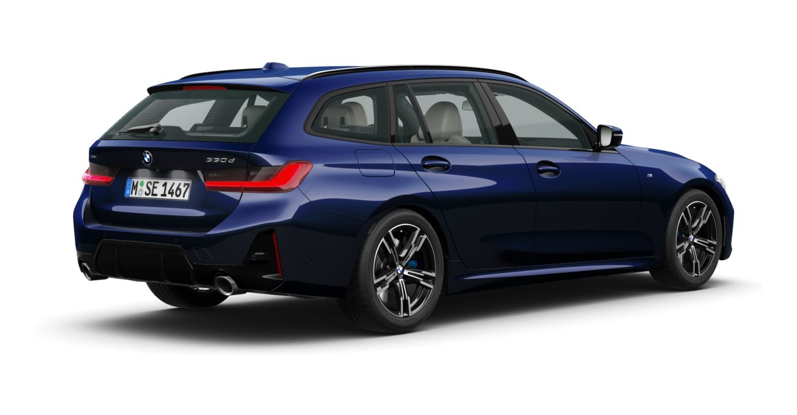 BMW BMW 3er in Blau von hinten