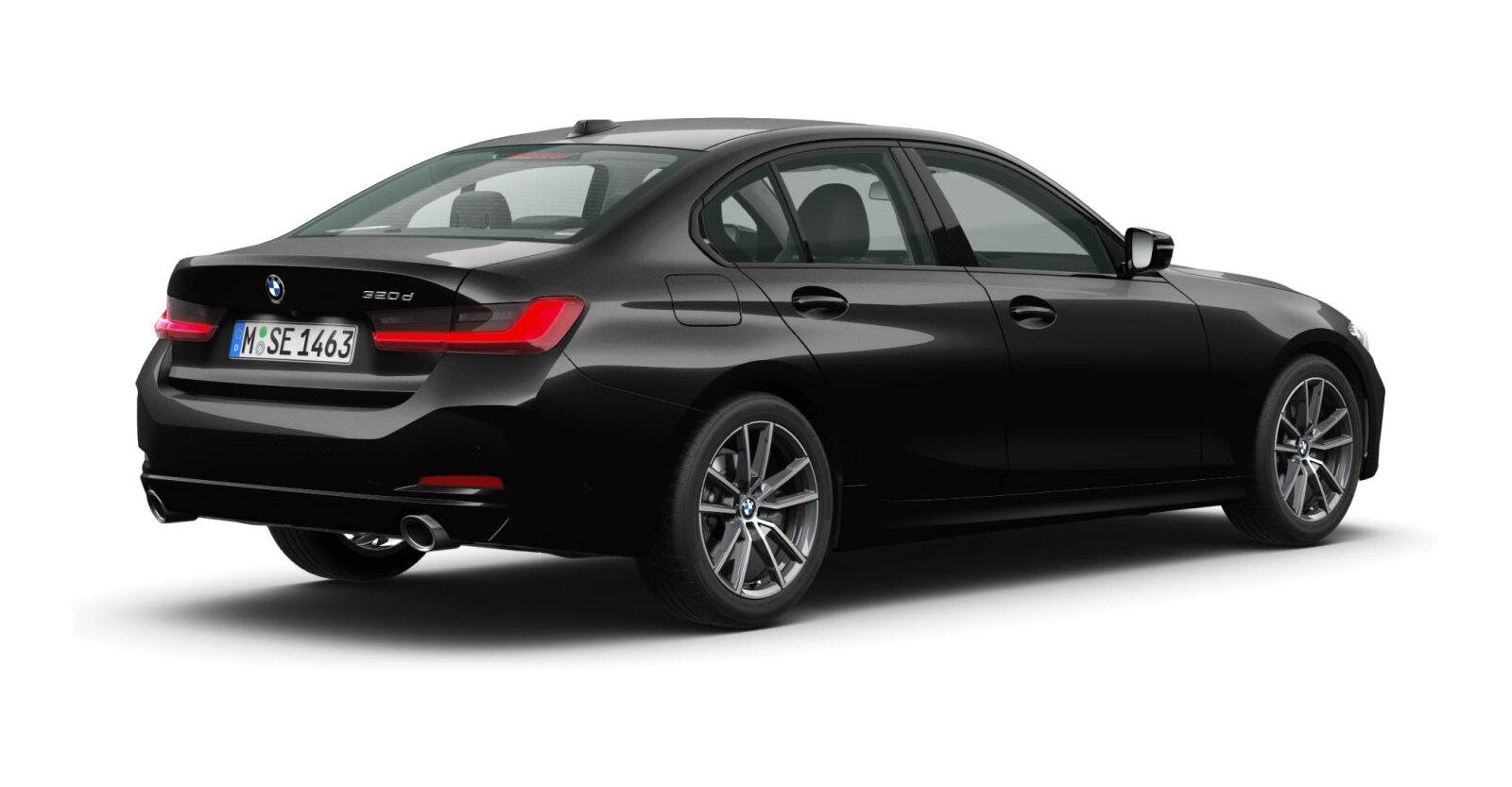 BMW BMW 3er in Schwarz von hinten BMW BMW 3er in Schwarz von hinten