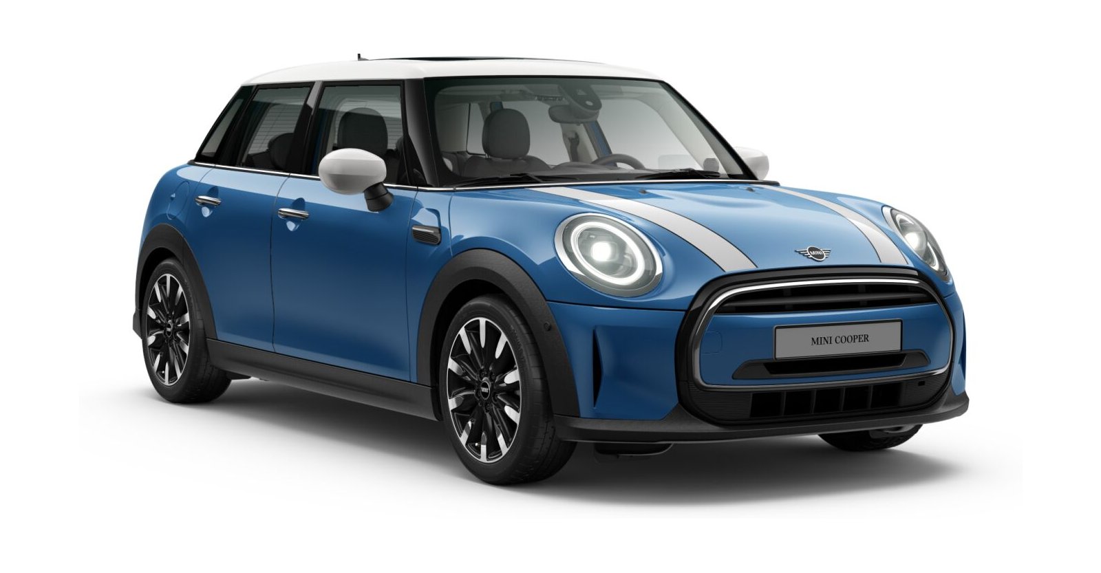 MINI Cooper 5-Türer in Blau von vorne