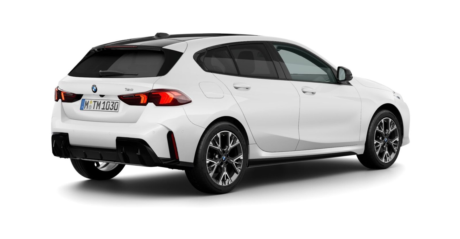 BMW BMW 1er in Weiß von hinten BMW BMW 1er in Weiß von hinten