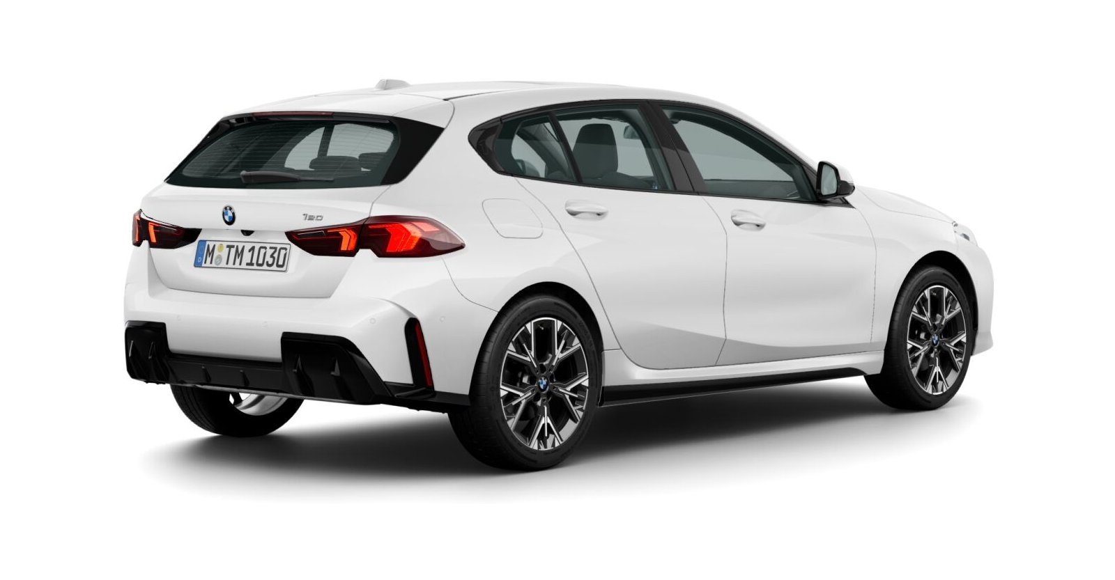 BMW BMW 1er in Weiß von hinten BMW BMW 1er in Weiß von hinten