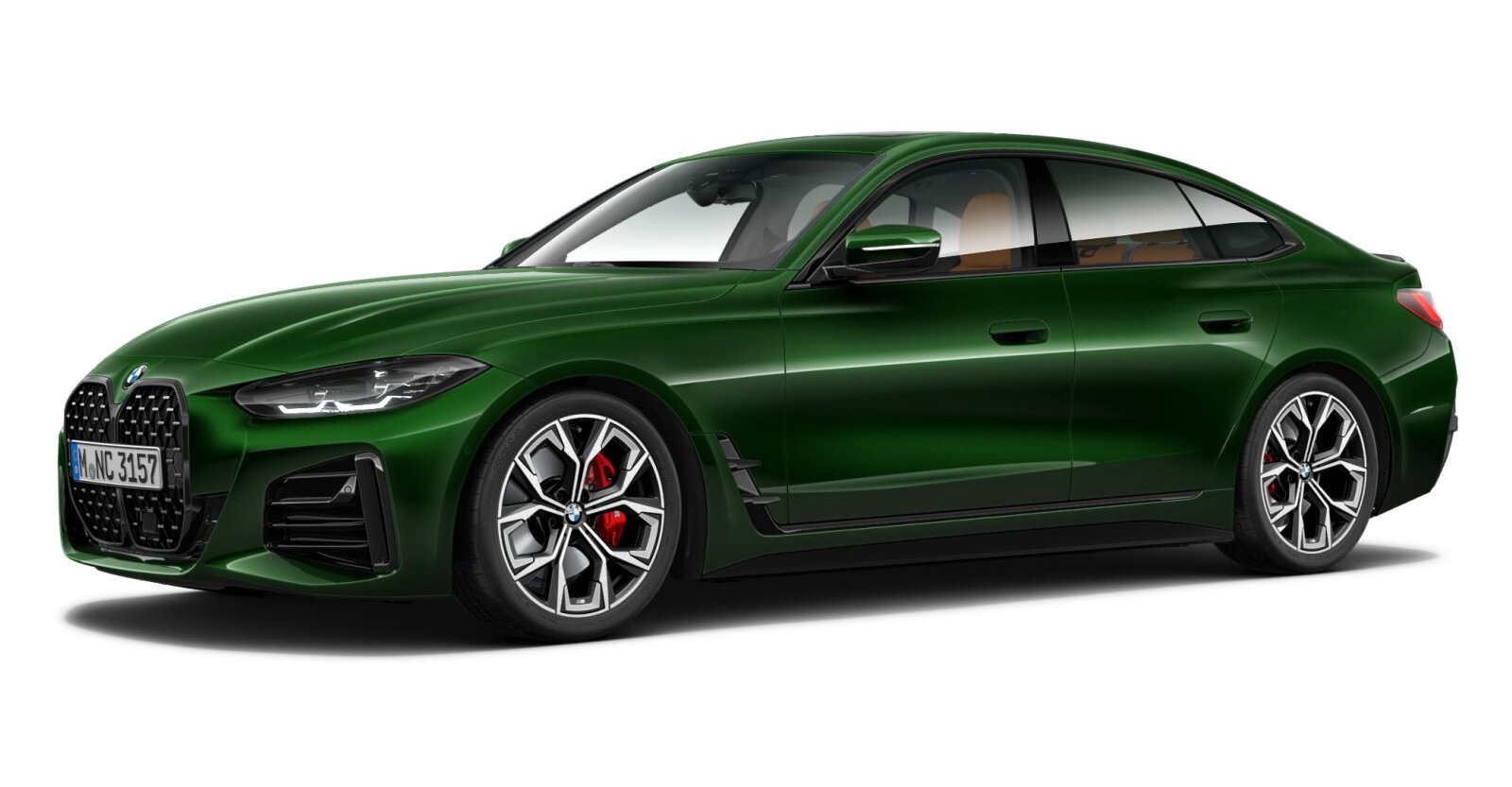 BMW 430i xDrive Gran Coupé in Grün von vorne