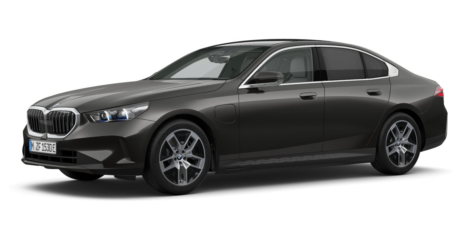 BMW 550e xDrive Limousine in Grau von vorne