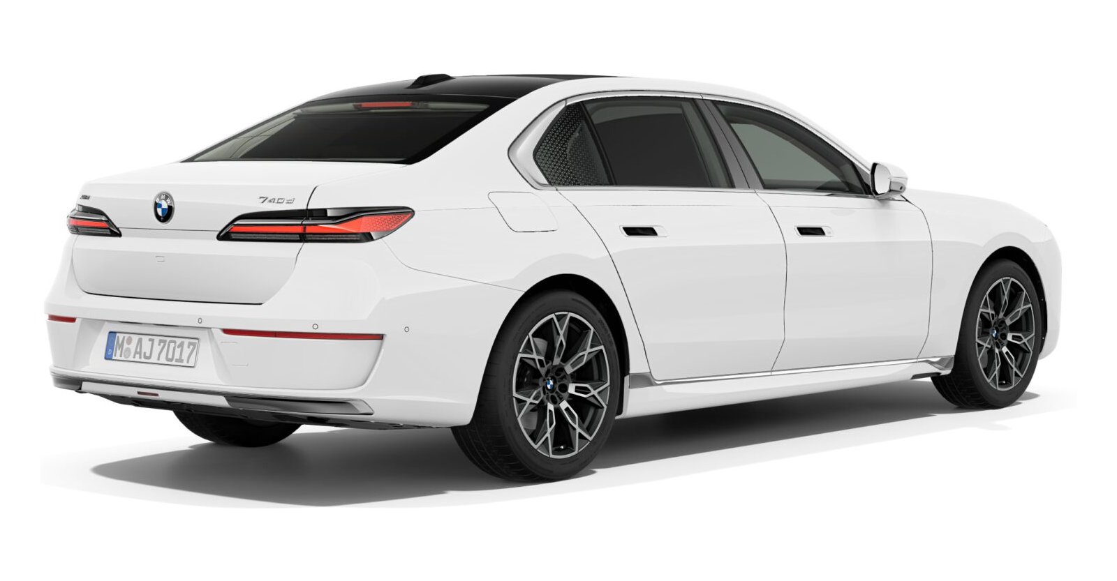 BMW BMW 7er in Weiß von hinten