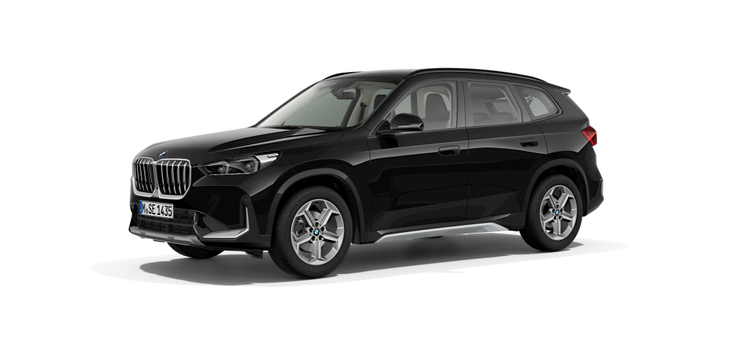 BMW X1 sDrive18i in Schwarz von vorne BMW X1 sDrive18i in Schwarz von vorne