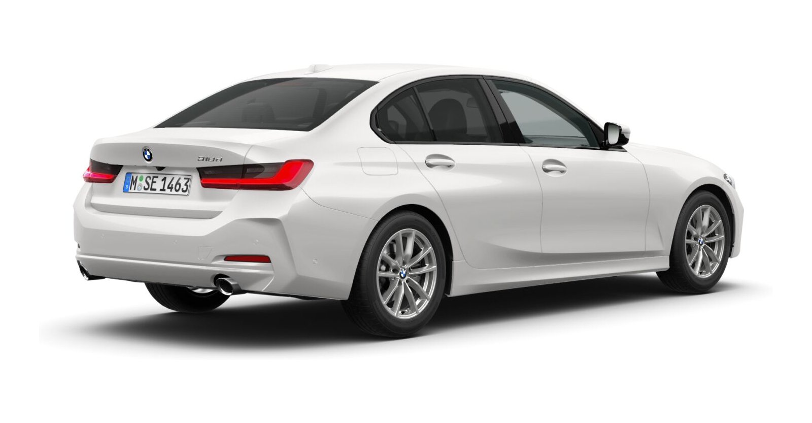 BMW BMW 3er in Weiß von hinten BMW BMW 3er in Weiß von hinten