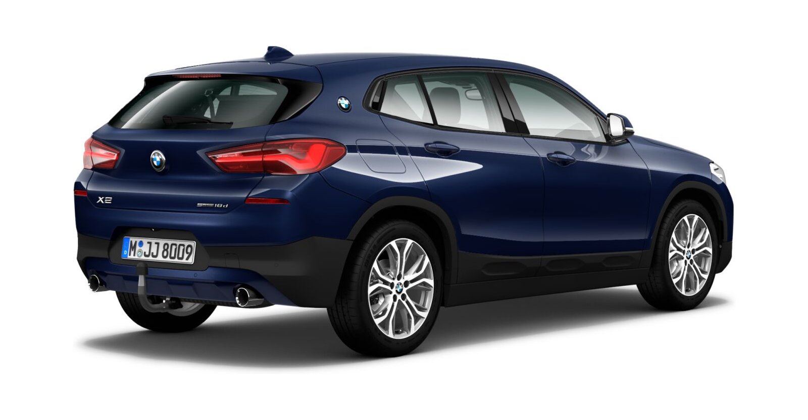 BMW BMW X in Blau von hinten
