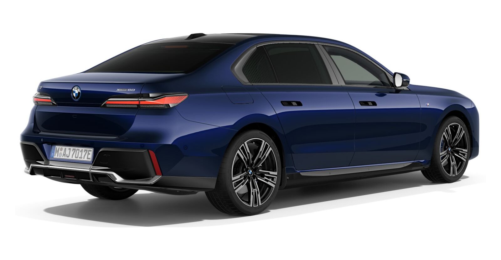 BMW BMW I in Blau von hinten