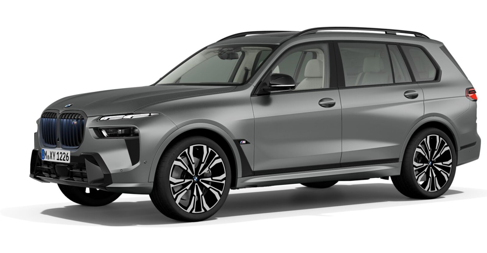 BMW X7 M60i xDrive in Grau von vorne BMW X7 M60i xDrive in Grau von vorne