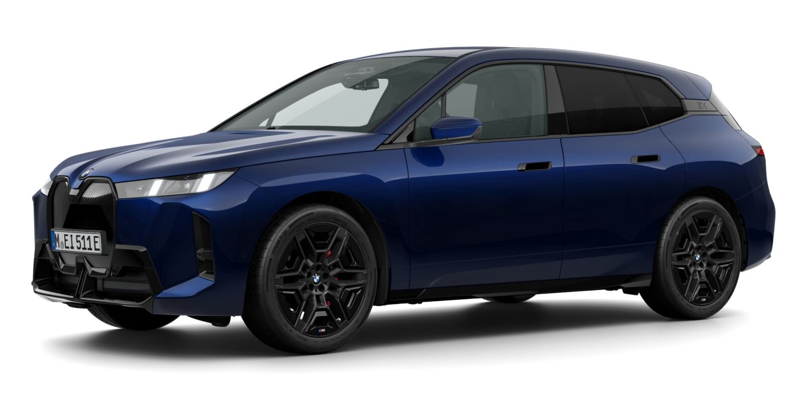 BMW iX xDrive45 in Blau von vorne
