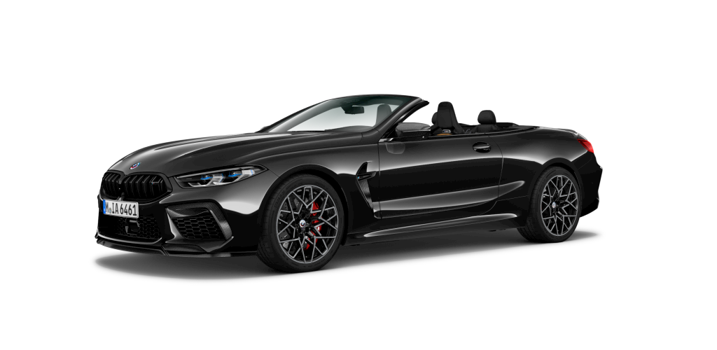 BMW M8 Competition Cabriolet in Schwarz von vorne BMW M8 Competition Cabriolet in Schwarz von vorne