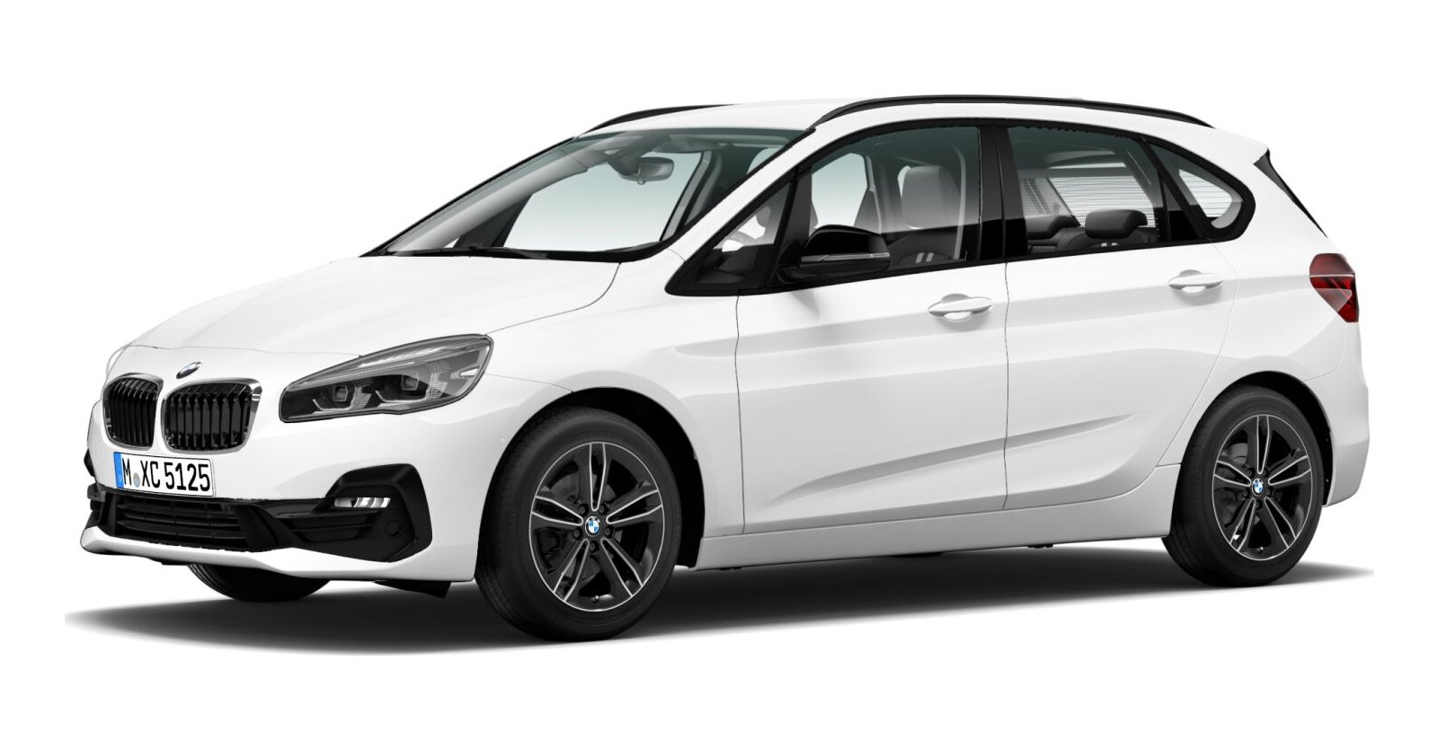 BMW 218i Active Tourer in Weiß von vorne