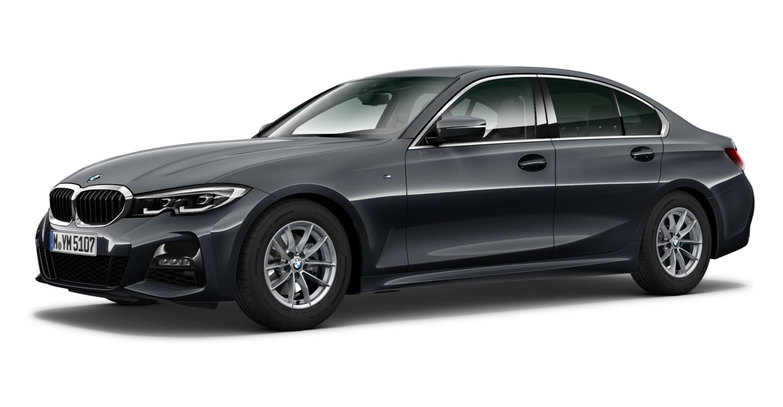 BMW 320i Limousine in Grau von vorne
