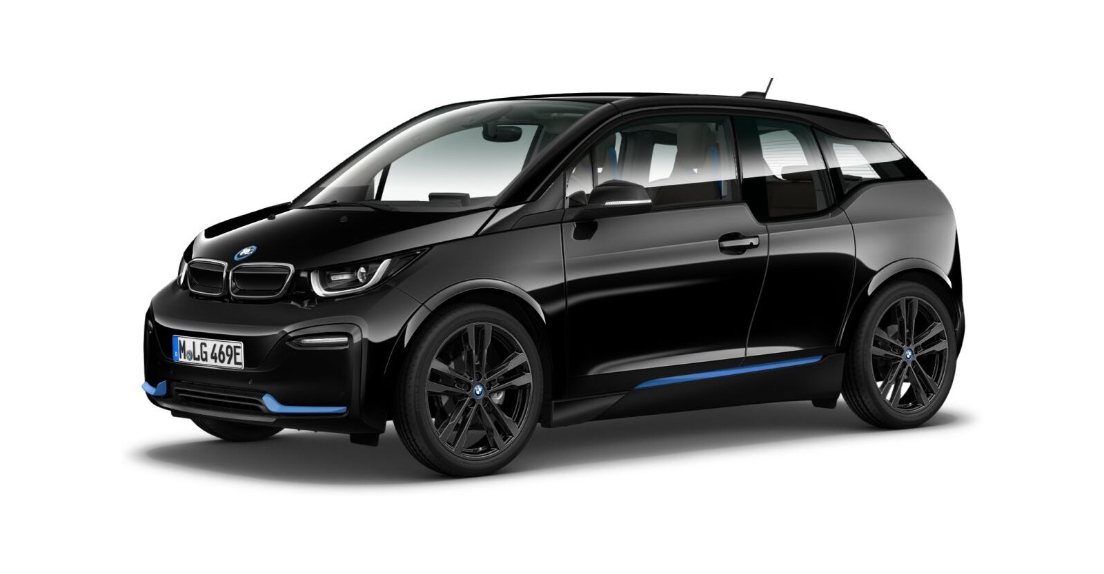 BMW BMW I in Schwarz von vorne BMW BMW I in Schwarz von vorne