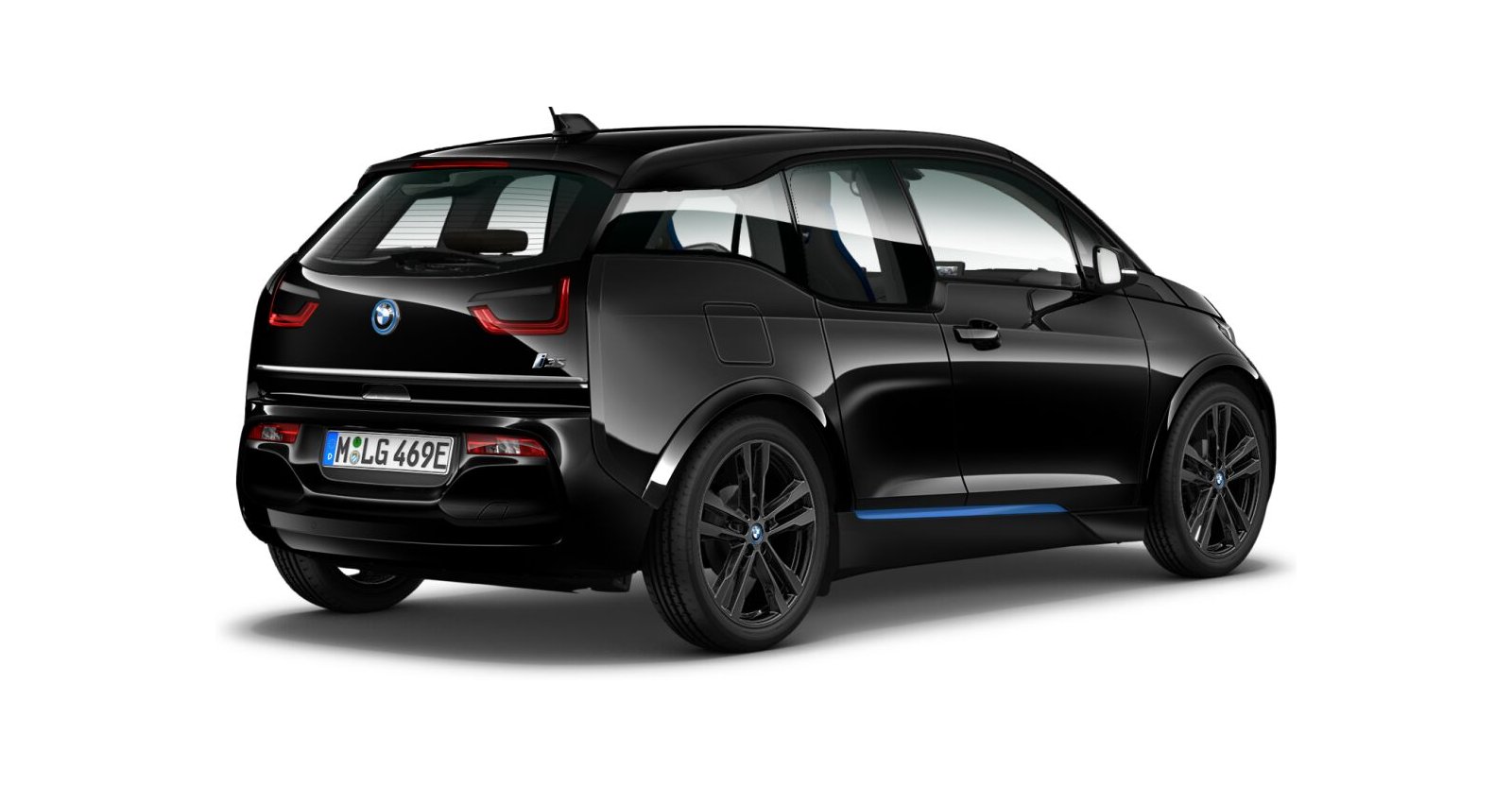 BMW BMW I in Schwarz von hinten BMW BMW I in Schwarz von hinten